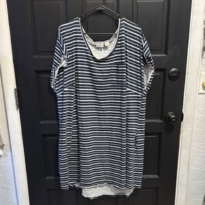 Striped Navy and White Women's Dress